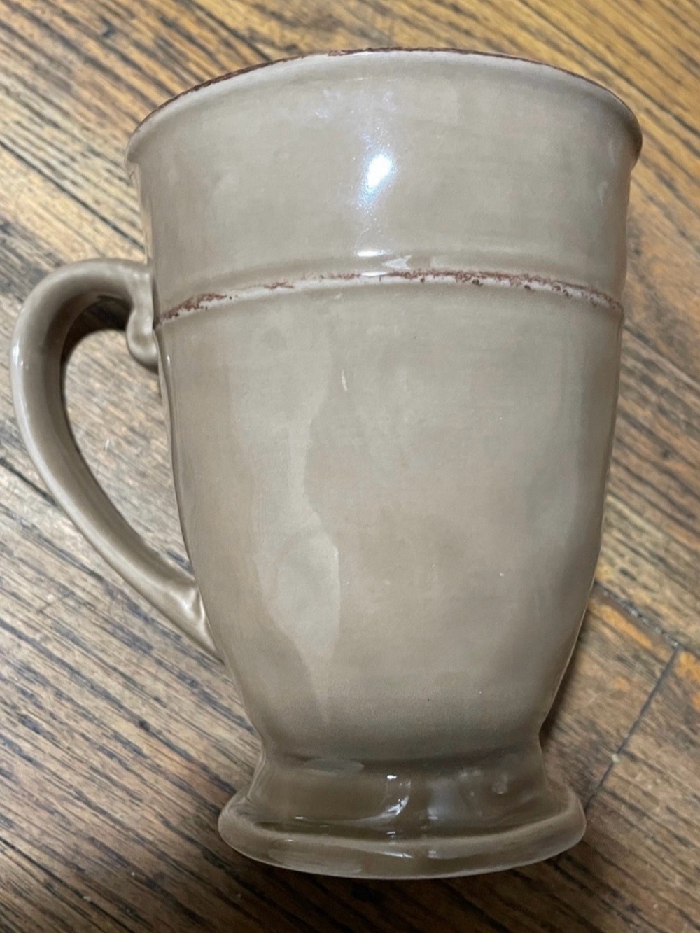 Pier 1 Martillo Almond Ceramic Footed Mug Cup